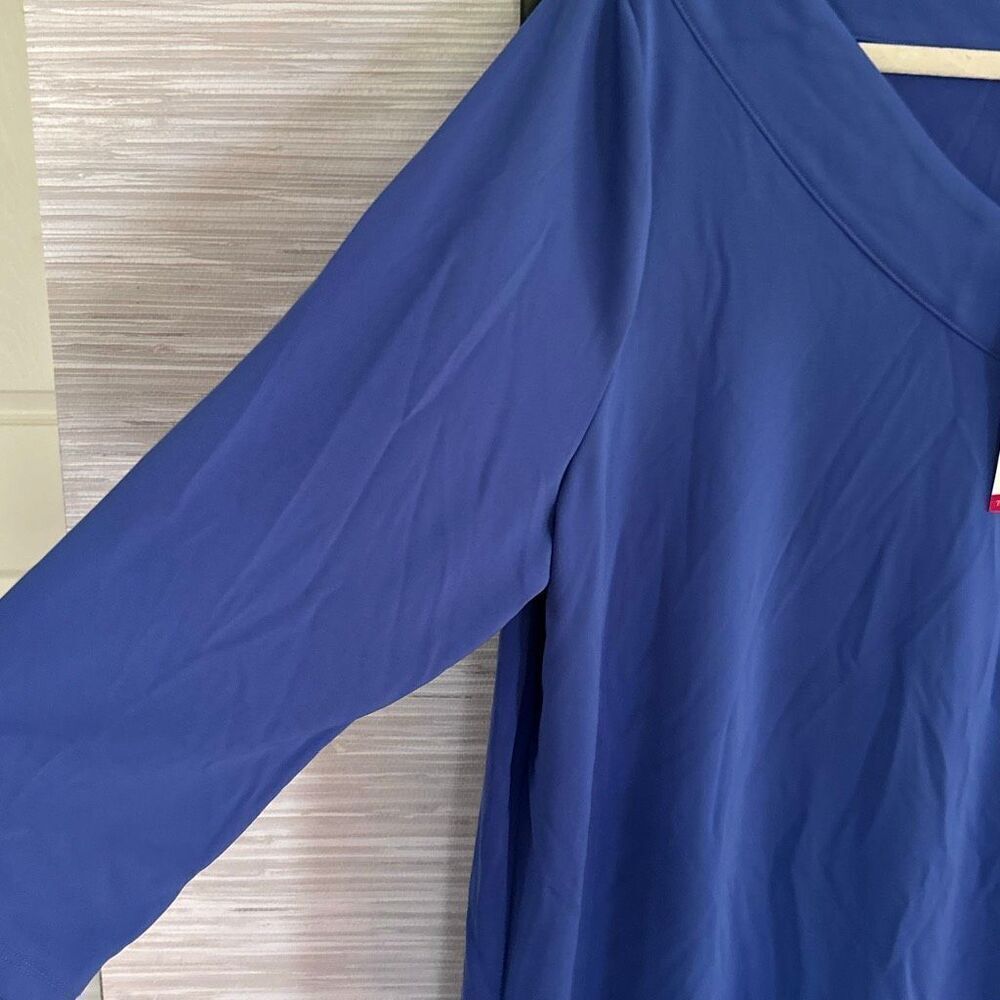 NWT Talbots periwinkle blue knit jersey V-neck top three-quarter sleeve plus siz - Picture 3 of 6